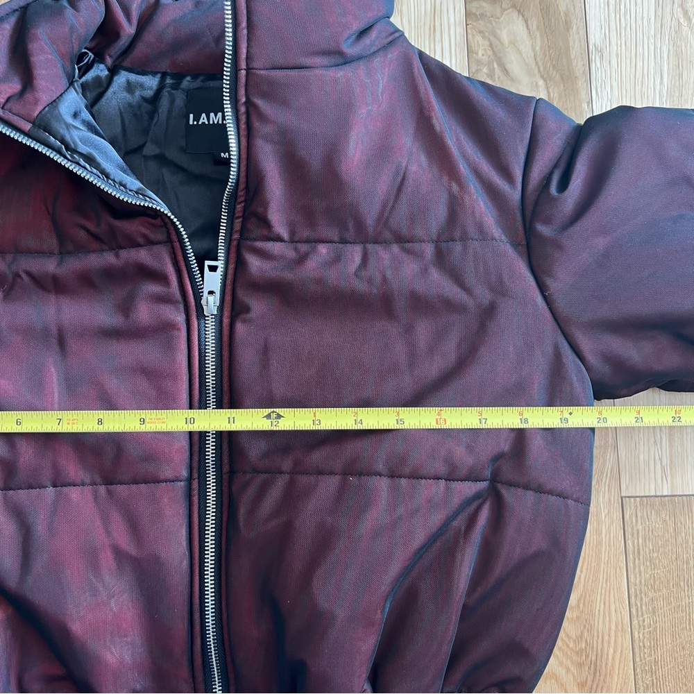 I AM GIA Road Warrior Mesh Cropped Puffer Jacket Size M Streetwear Reflective - Picture 4 of 9